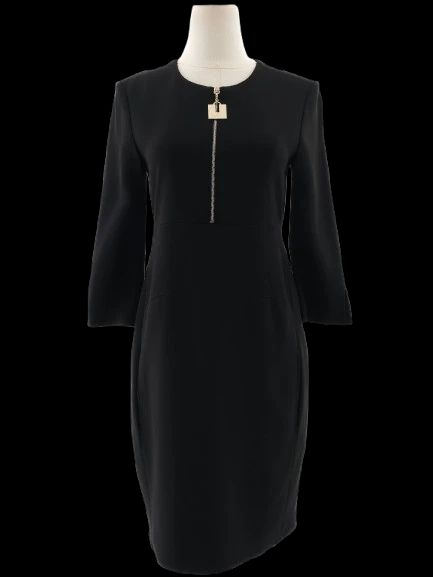excellent elisabetta franchi black viscose dress size m