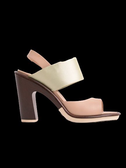 Excellent Tod's High-Heeled Slingback Sandals Size 37 Combined Color