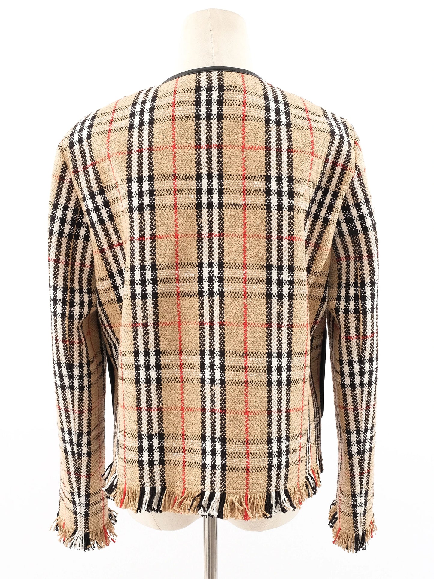 perfect burberry plaid wool jacket gold buttons size l women
