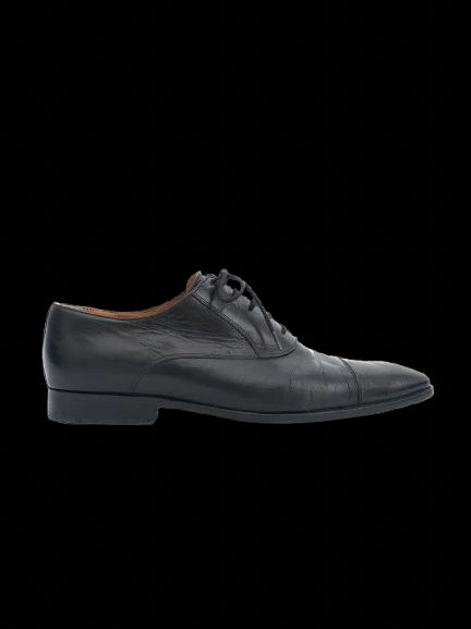 excellent moreschi black leather dress shoes size 41 for men