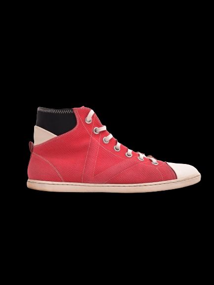 good louis vuitton red high-top sneakers mens size 41.5 textile
