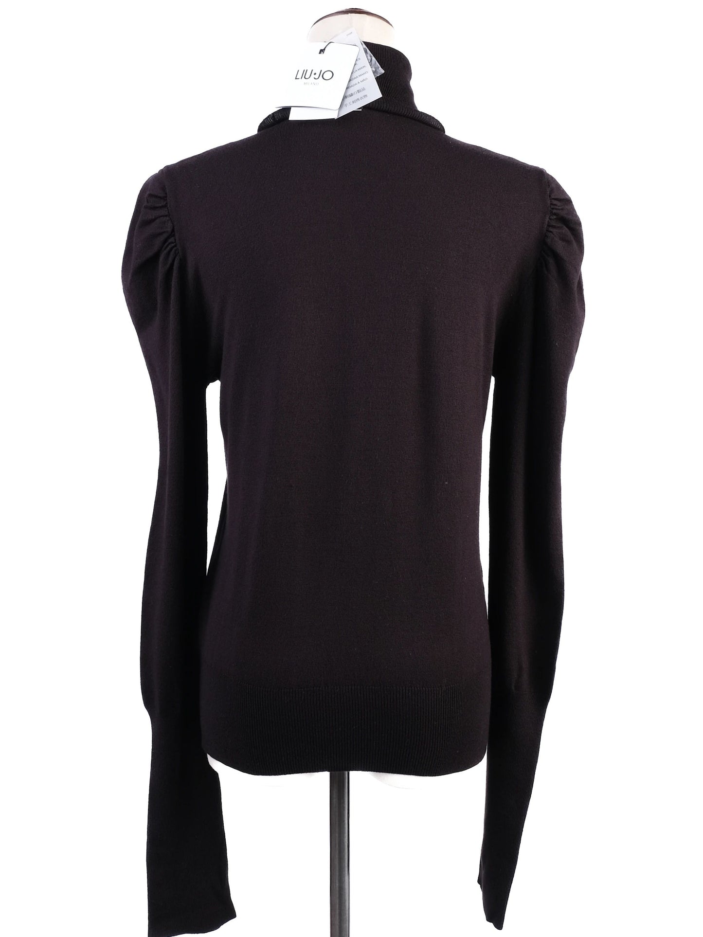 new liu jo black turtleneck sweater size l with embellishments