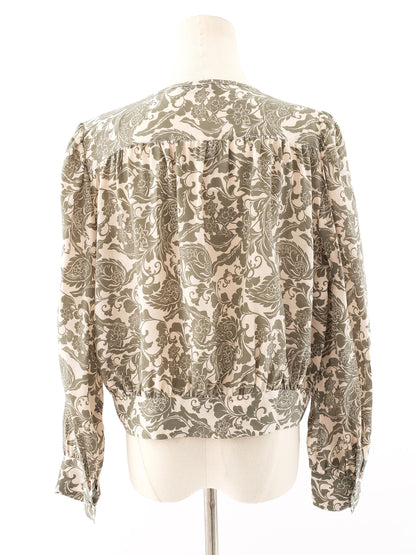 Excellent Marella Green Floral Silk Blouse Size L