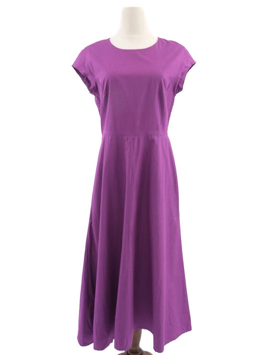 Excellent Max Mara Purple Cotton Dress XL Short Sleeve
