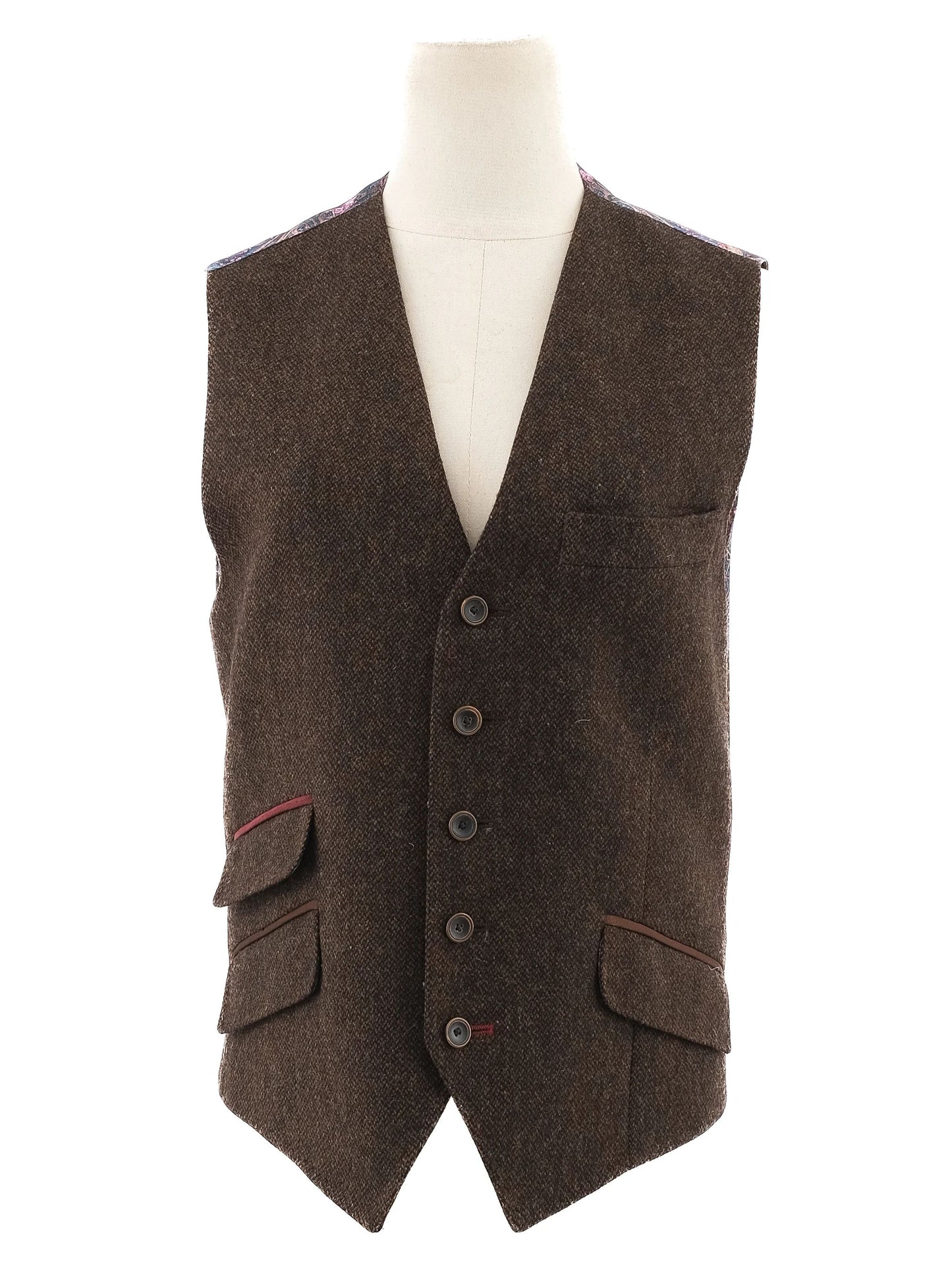 excellent ted baker orange wool vest size s with deer print