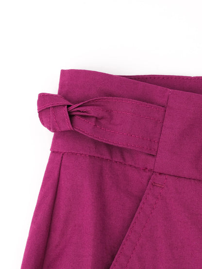 Excellent Marella Magenta Wide-Leg Pants XL with Bow Detail