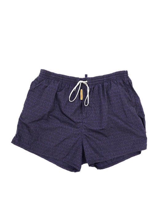 Excellent Dsquared2 Men's Shorts Blue Nylon Size M with Drawstring