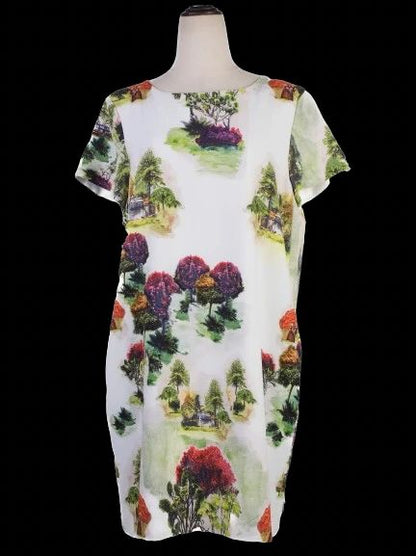 Adolfo Dominguez WomenÕs Landscape Print Dress Size L Excellent