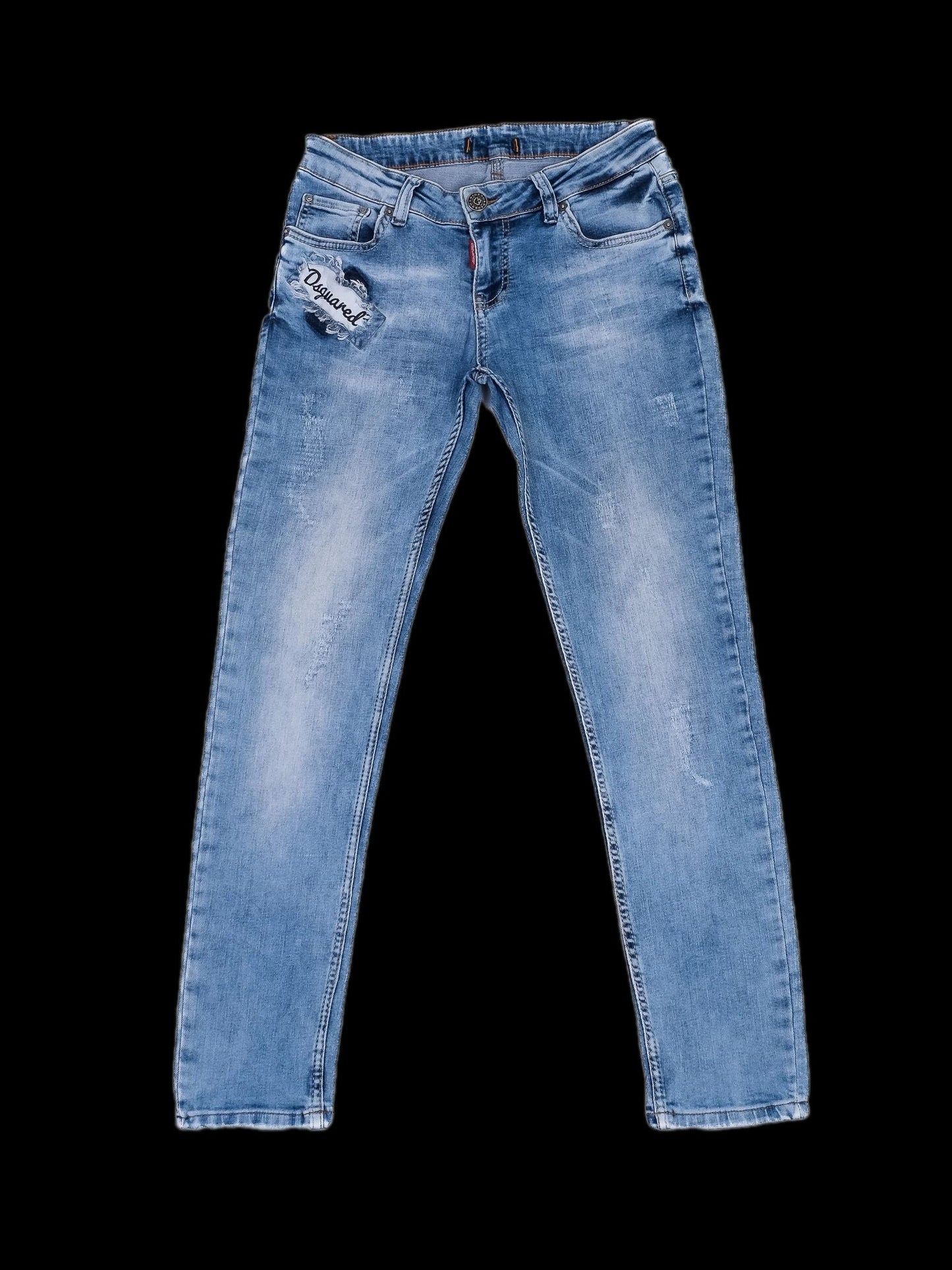 excellent dsquared2 blue cotton jeans size s for women