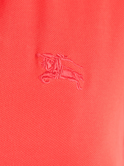 Excellent Burberry Red Short Sleeve Collared Shirt Size XS