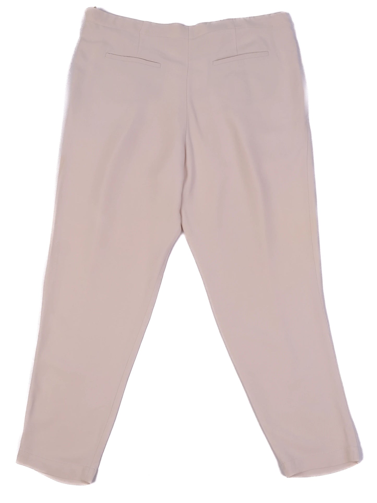excellent brunello cucinelli white silk pants size 8 tailored fit