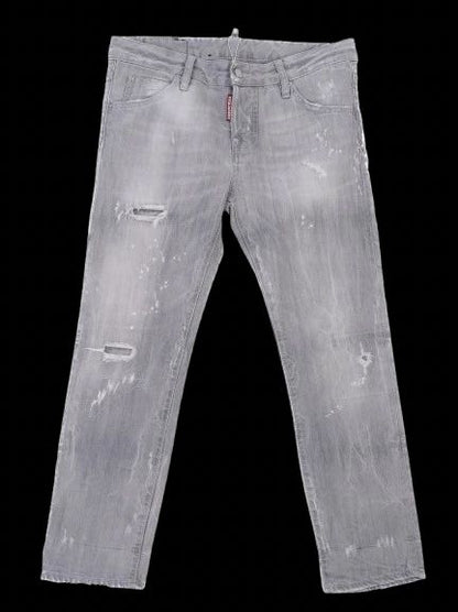 Excellent Dsquared2 Gray Distressed Jeans Size S Made in Italy