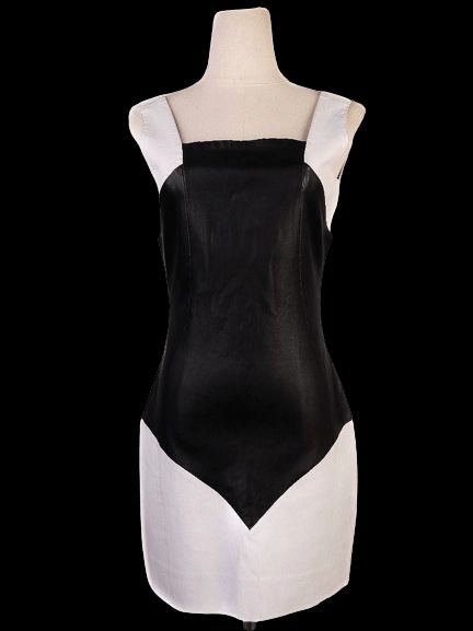 good simonetta ravizza black & white geometric dress size s