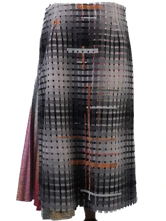 excellent marco de vincenzo checked skirt combined colors polyester women