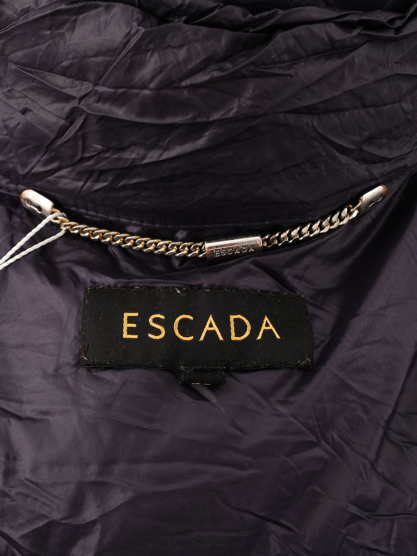 excellent escada blue nylon winter coat size m