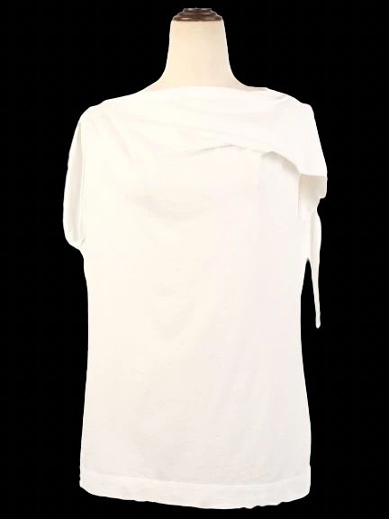 excellent dries van noten white sleeveless blouse size l