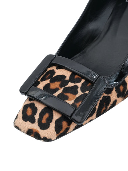 Excellent Roger Vivier Women's Leopard Print Textile Heels Size 36.5
