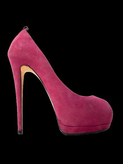 Excellent Giuseppe Zanotti Purple Leather High-Heeled Shoes Size 37.5