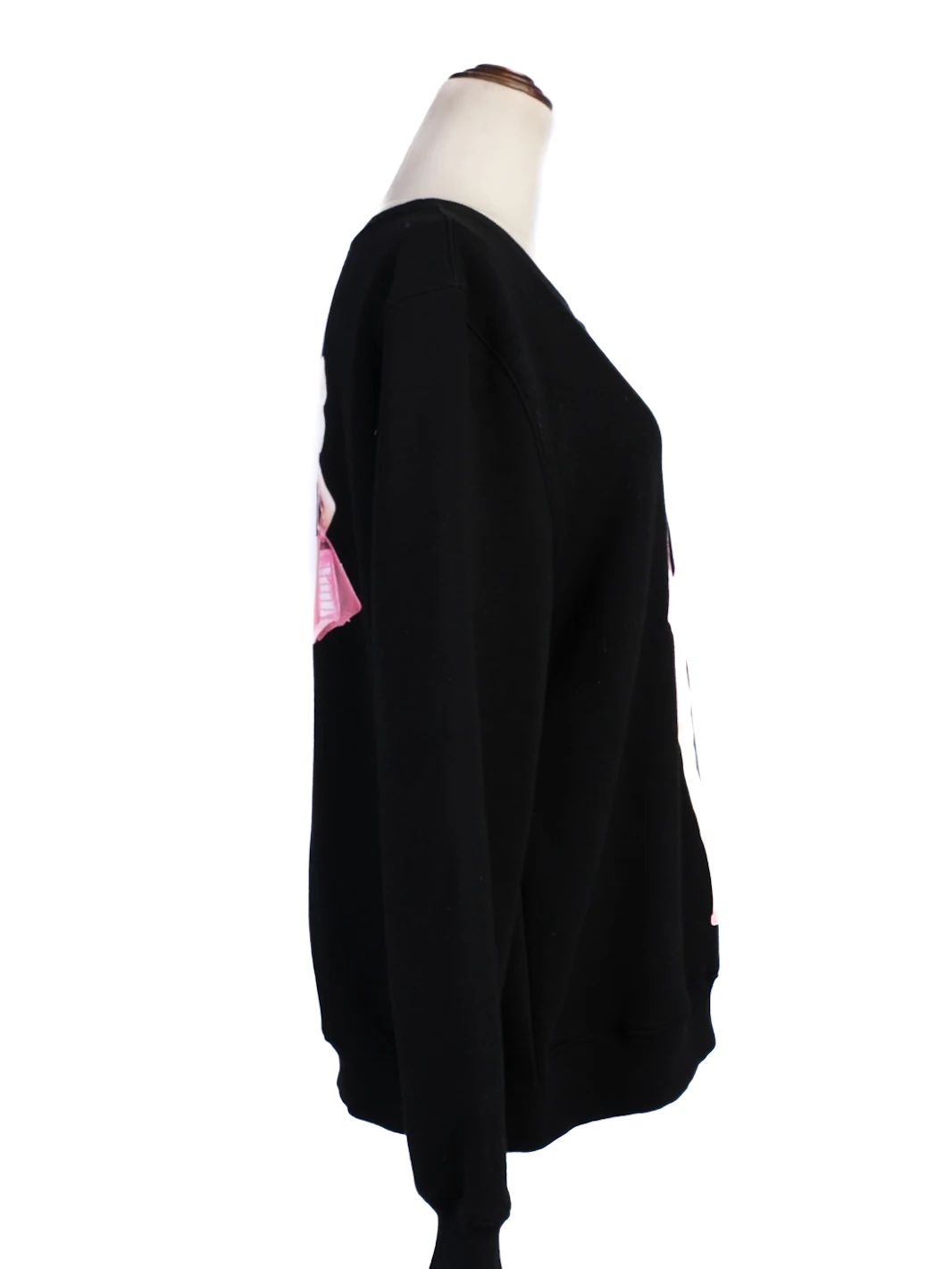 good moschino black cotton sweatshirt size l doll print