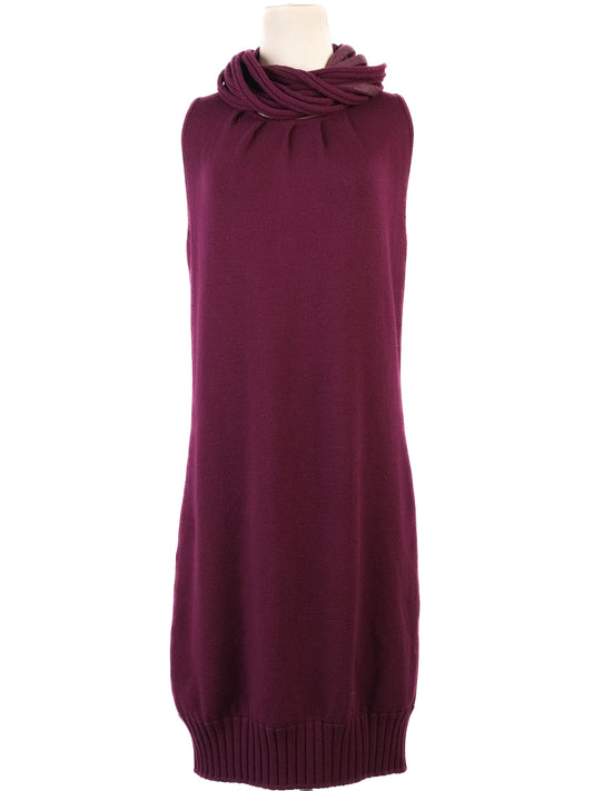 Excellent Iceberg Red Wool Sleeveless Cowl Neck Dress Size XS