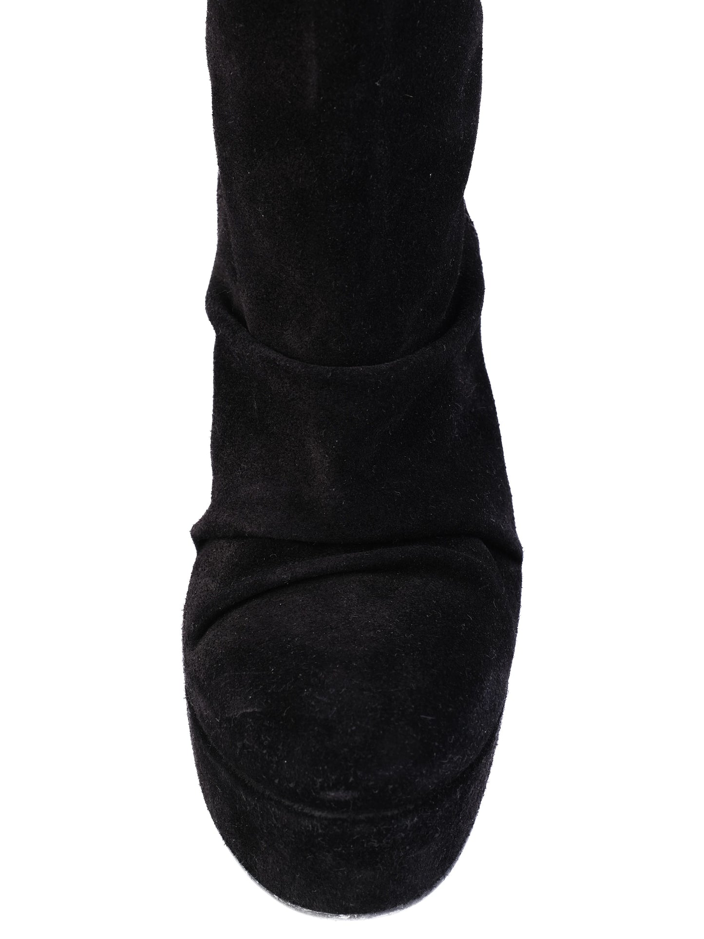 average condition pedro garcia black suede knee-high wedge boots size 38