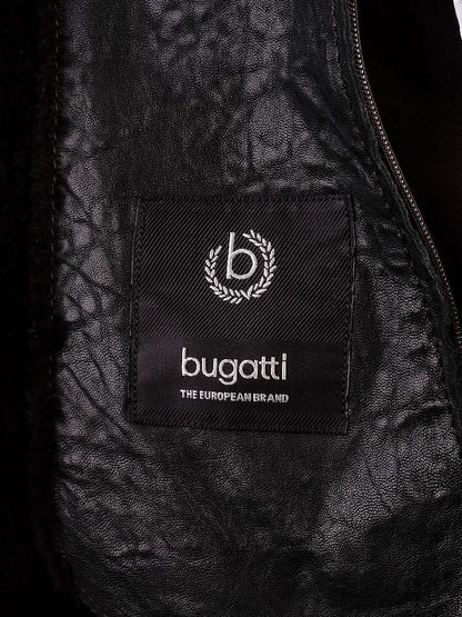 Good Bugatti Orange Leather Coat Size XL for Men