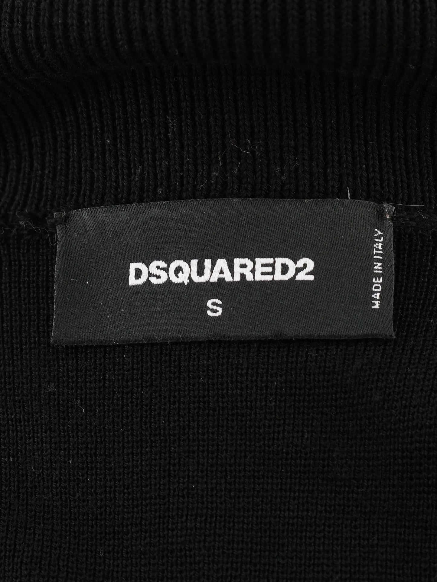 excellent dsquared2 black wool zip-up jacket with decorative studs size s