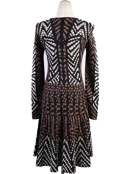 BCBGMaxazria Women's XS Silk Geometric Pattern Dress Excellent Condition