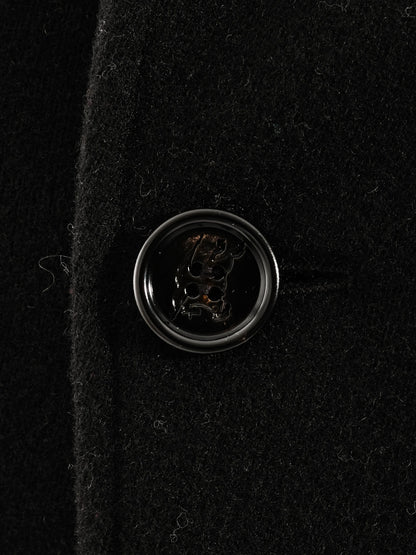 Perfect Burberry Black Wool Long Coat with Belt Size L