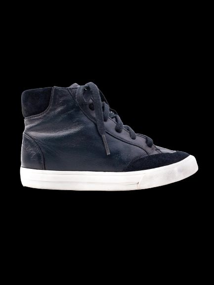 Excellent Burberry Blue Leather High-Top Sneakers for Kids Size 28