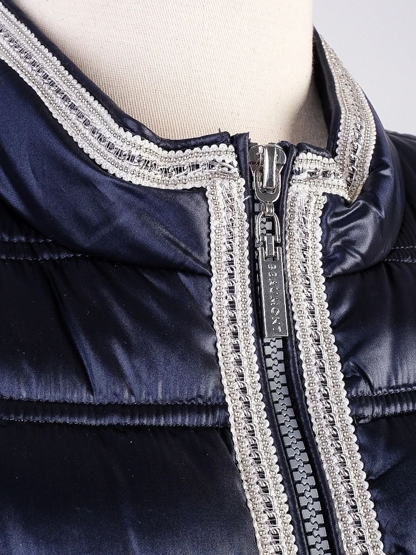 good beaumont blue quilted jacket size s women polyester