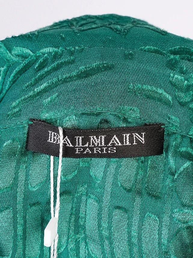 excellent balmain green sheer button-up shirt women viscose