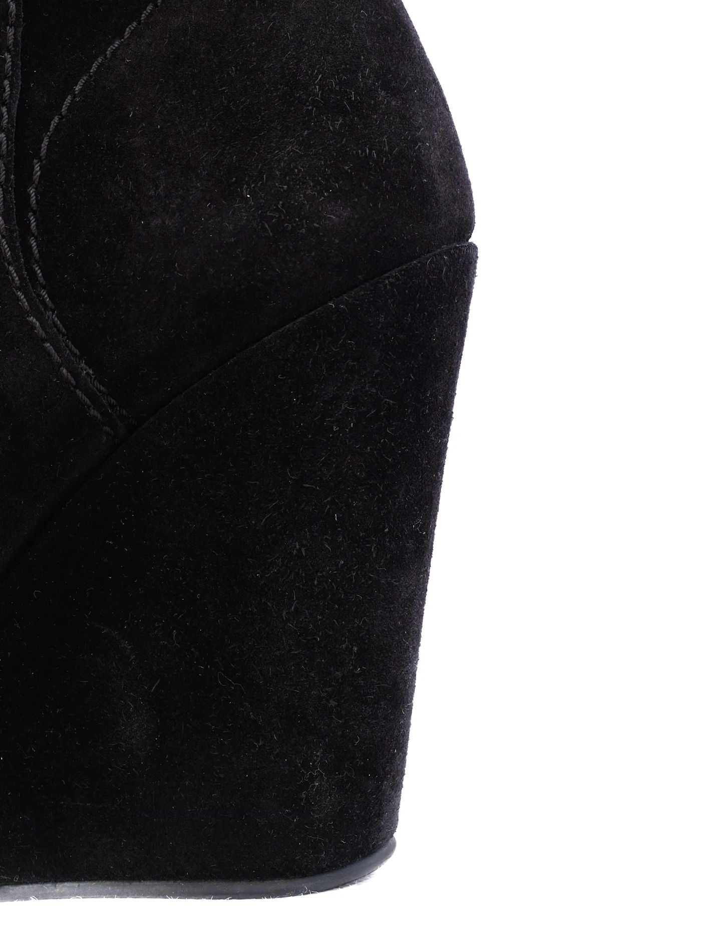 average condition pedro garcia black suede knee-high wedge boots size 38