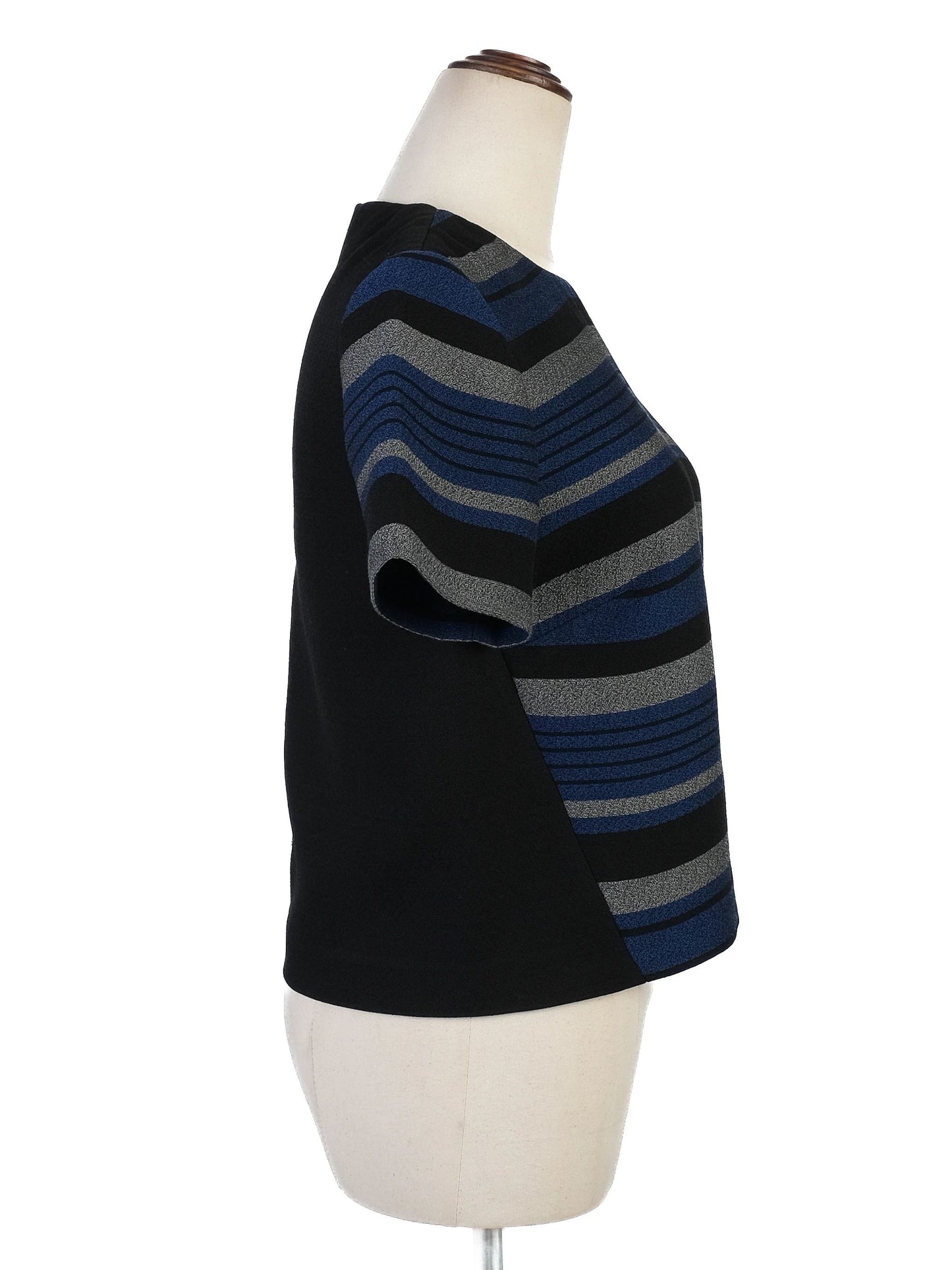 excellent proenza schouler striped top black blue gray size s