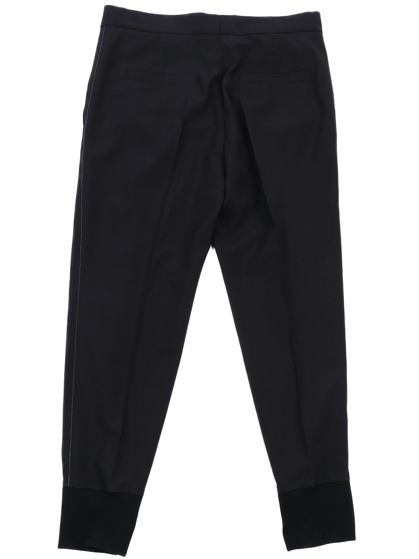 excellent brunello cucinelli black wool pants cuffed legs women's size