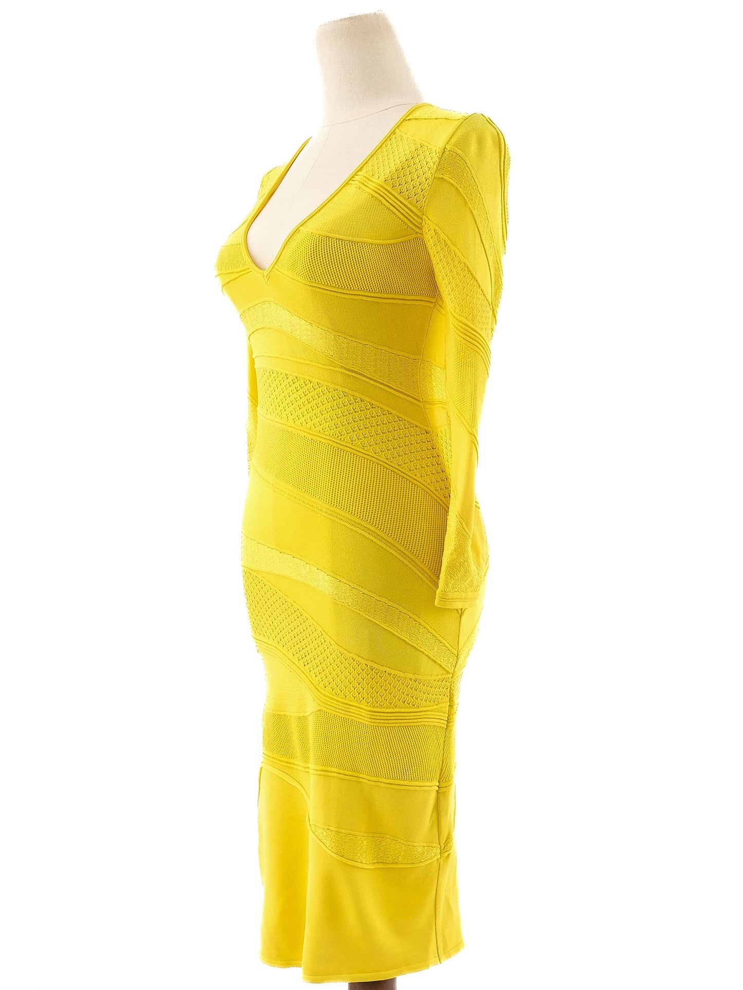excellent roberto cavalli yellow bodycon dress size s