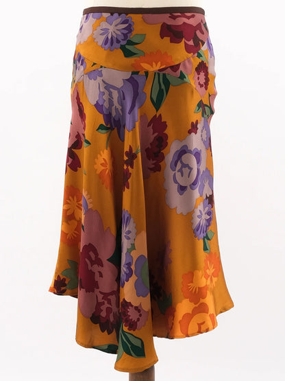 Etro Floral Silk Skirt Size S Excellent Condition Made in Italy