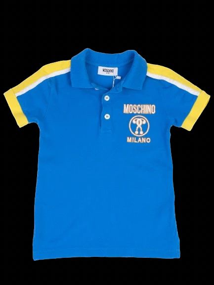 excellent moschino blue cotton polo shirt for kids size 6