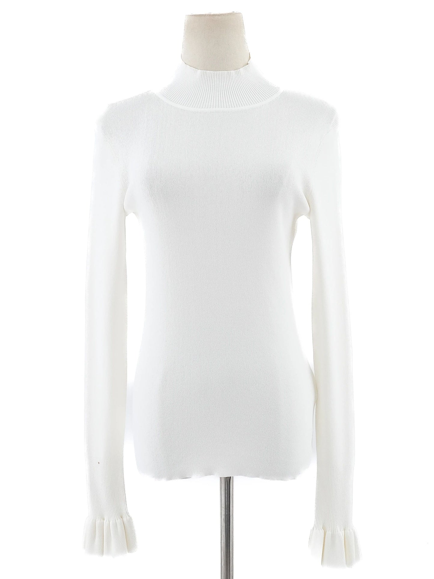 excellent cos white long sleeve sweater size s viscose high neck