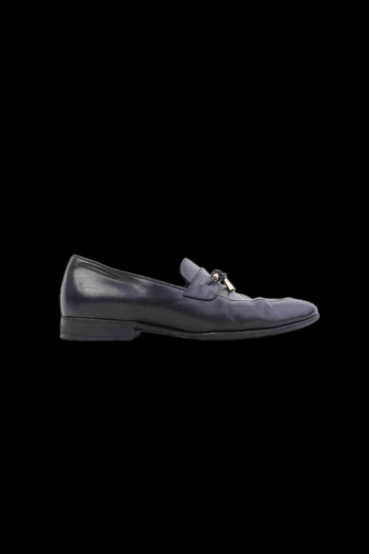 Excellent Tom Ford Black Leather Loafers Size 39.5 with Buckle Detail