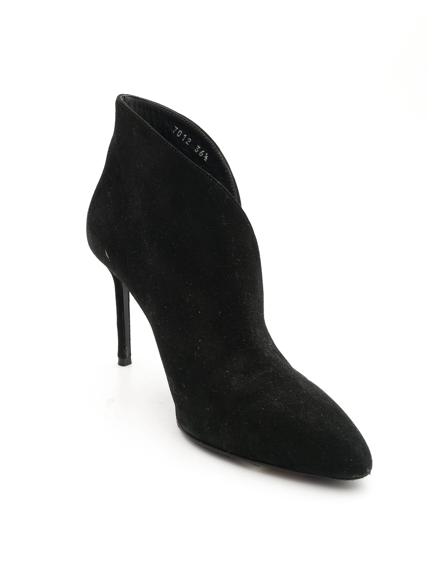 excellent ballin black leather high-heeled ankle boots, size 36.5