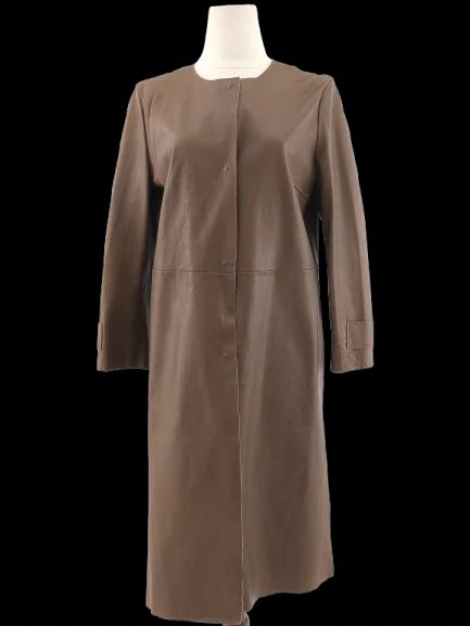 excellent weekend maxmara orange polyester women's coat size l