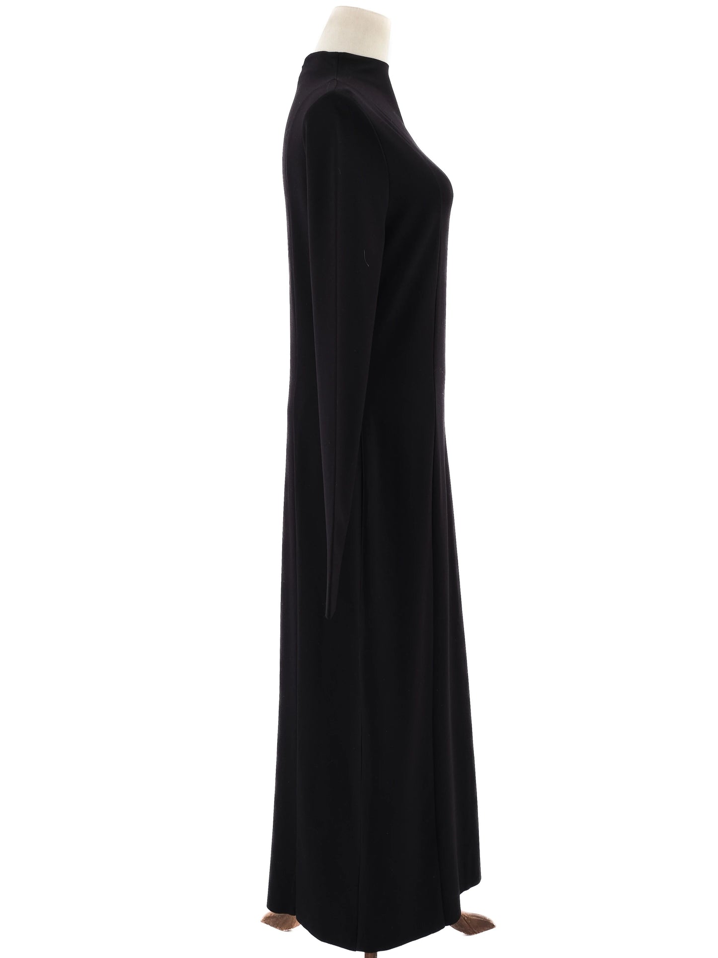 new cos black long sleeve dress high neck viscose size n/a