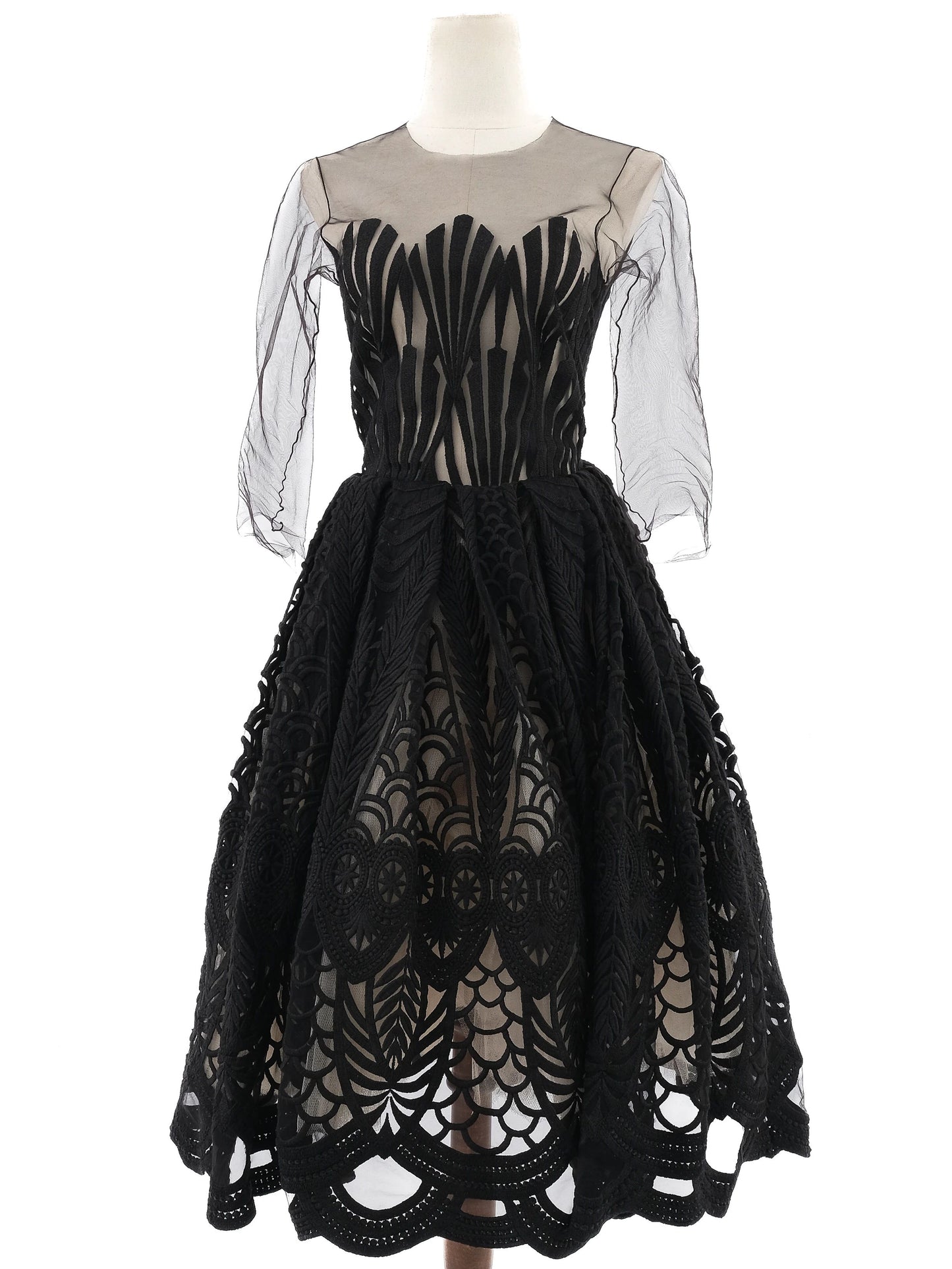 excellent bella potemkina black lace dress size m