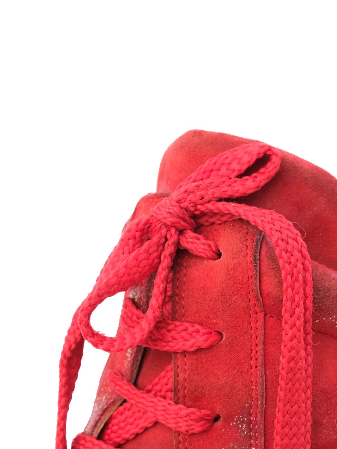 good easy by loriblu red suede high-top boots size 40,42