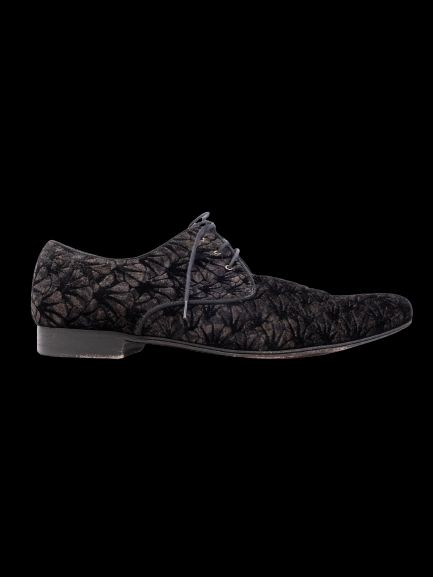 excellent dolce gabbana black velvet lace-up shoes size 43