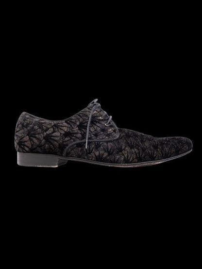 Excellent Dolce Gabbana Black Velvet Lace-Up Shoes Size 43