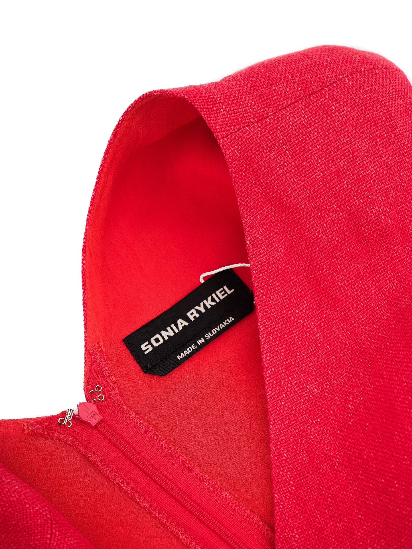 excellent sonia rykiel red dress size s with wavy orange band
