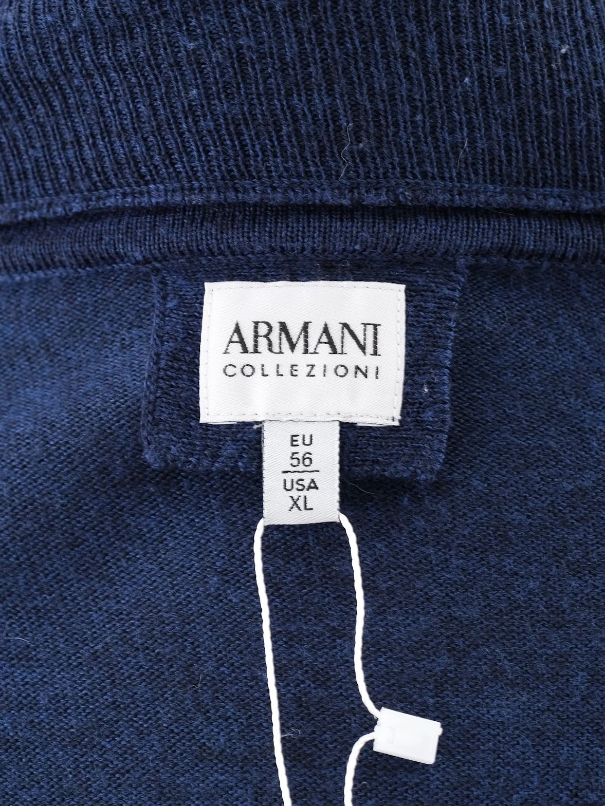 excellent armani collezioni dark blue & black wool cardigan size xl