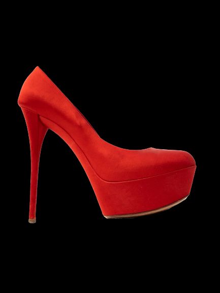 excellent casadei red high heel platform shoes size 37